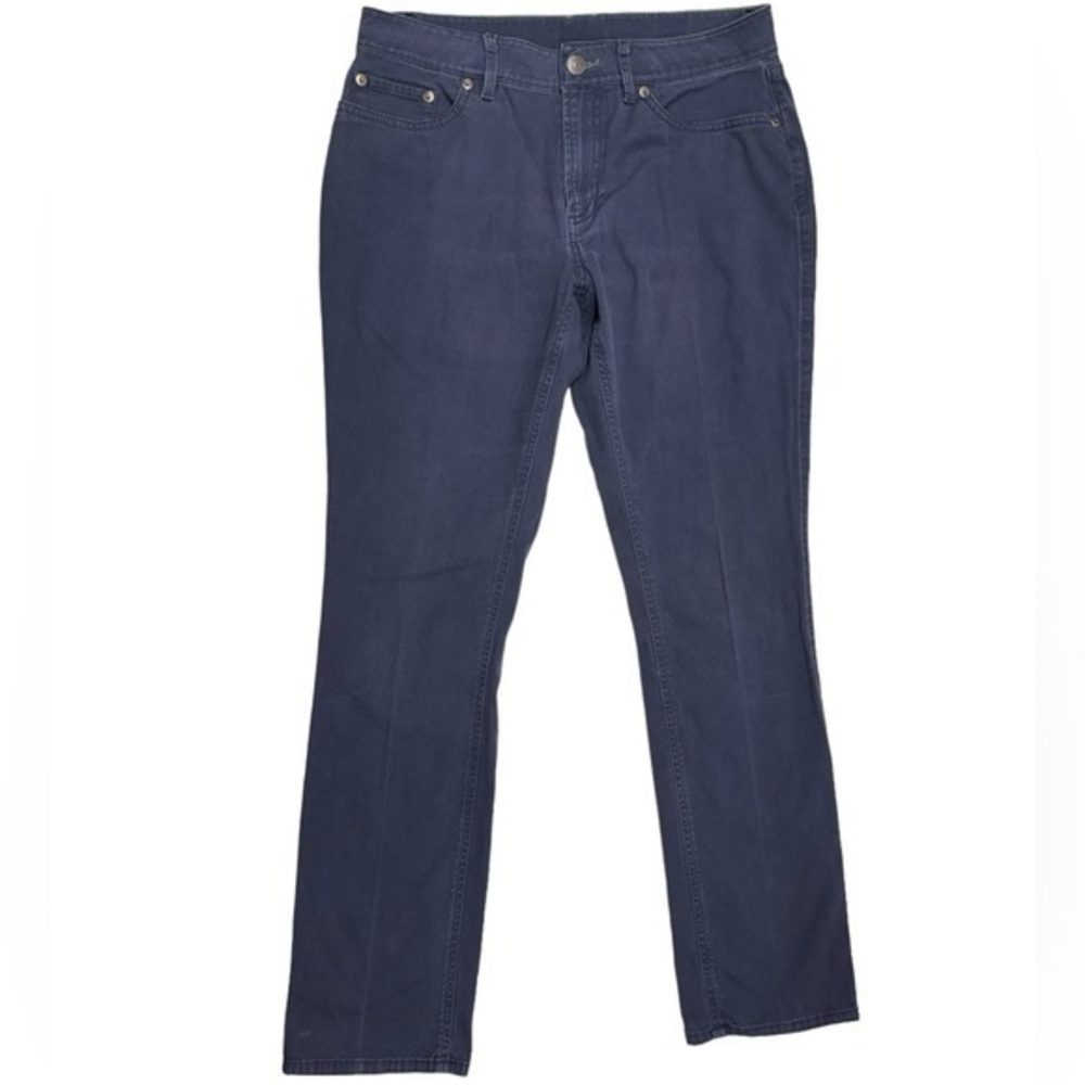 L.L. Bean Women's BeanFlex® Straight Leg Favorite Fit Canvas Pants - Navy (Sz 6)